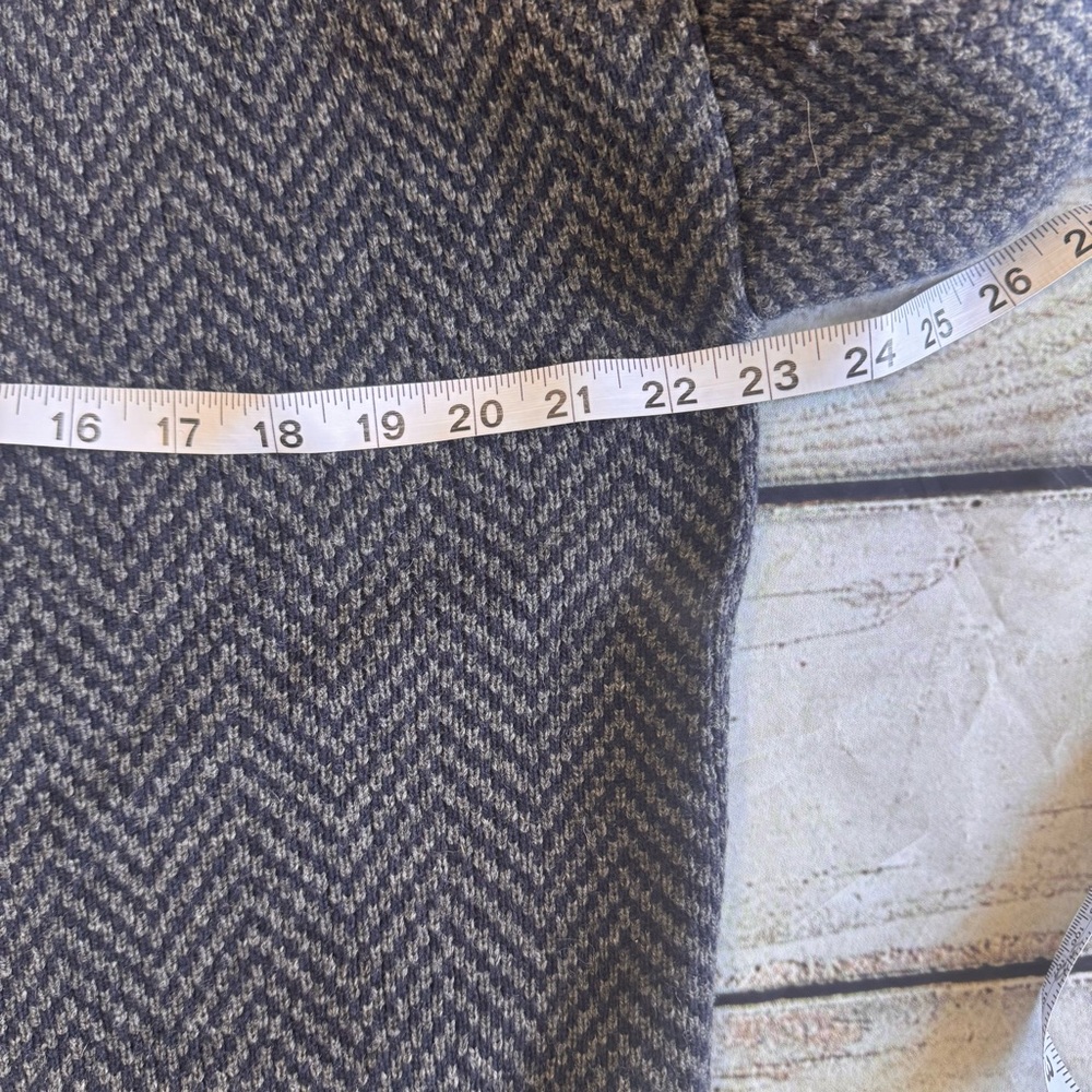 Madewell Merino Wool Blend Herringbone Coat Womens Small Oversized Cocoon Gray - Picture 10 of 16